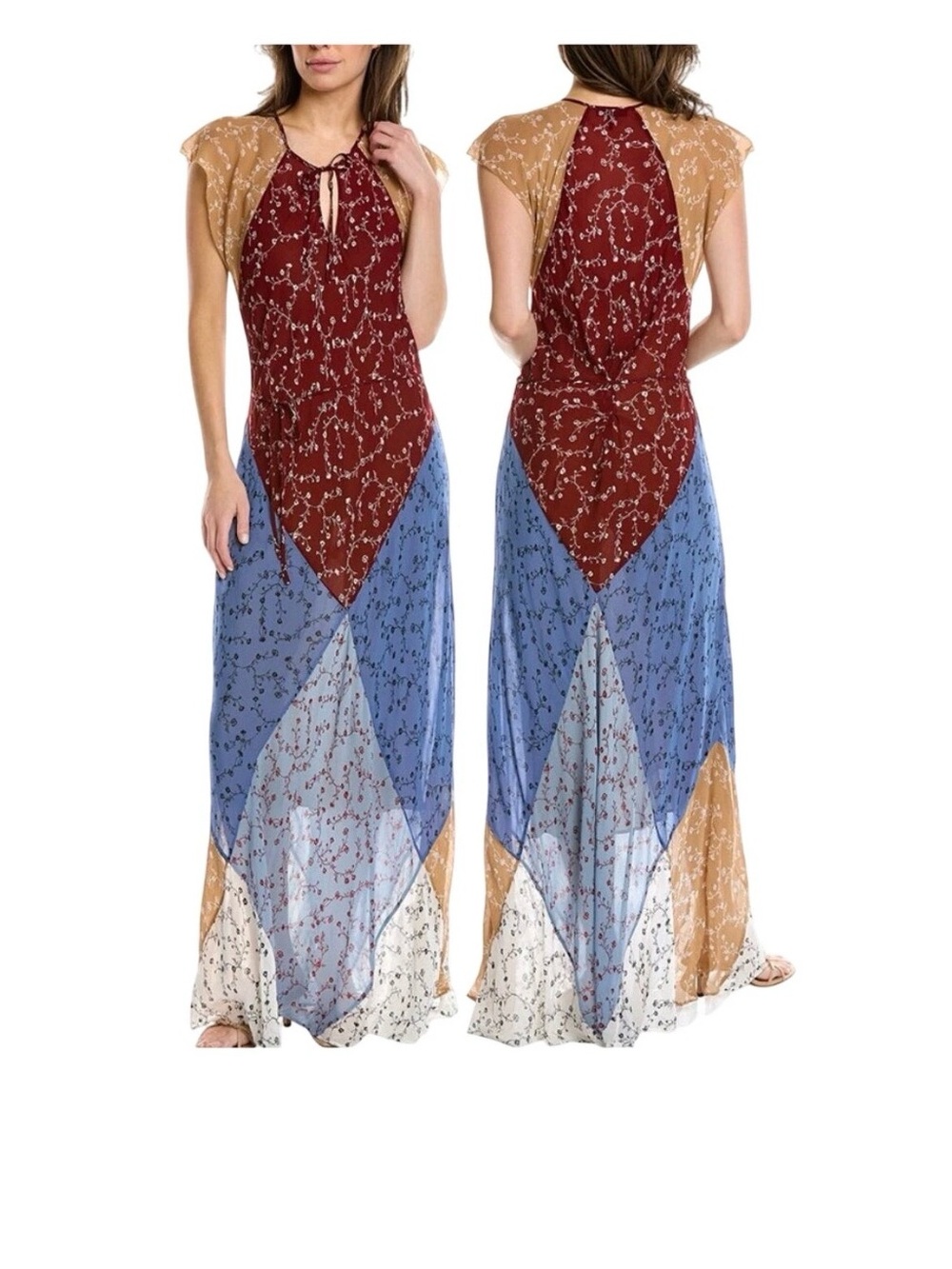 rag & bone Multi-Color Floral Patchwork Maxi Dress